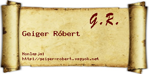 Geiger Róbert névjegykártya